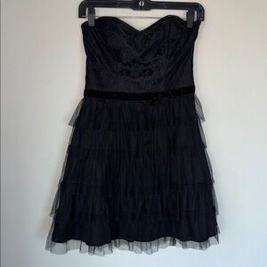 2010’s Delia’s Ruffled Tulle Strapless Formal Party Mini Dress Goth Emo
